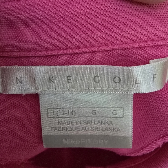 NIKE Women's Golf Victory Polo, Hot Pink Force, Large 12-14 Sleeveless Collared - Picture 7 of 9